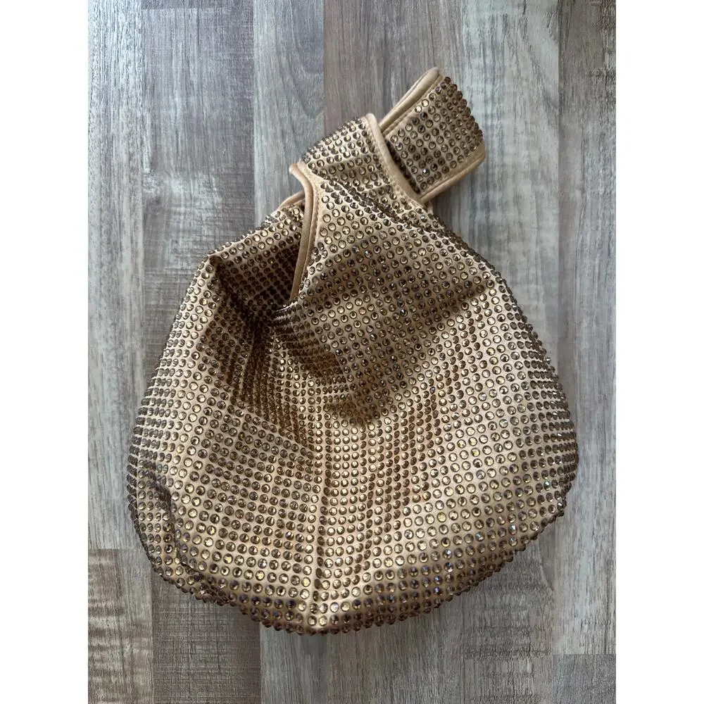 J. Crew Gold Satin and Crystal Santorini Looped Bag - Picture 4 of 5